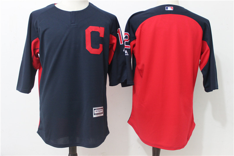 2017 MLB Cleveland Indians #12 Blue Practice clothes Jerseys->kansas city royals->MLB Jersey